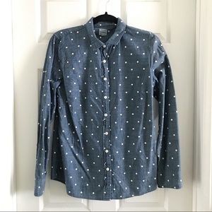 Jcrew factory polka dot button down shirt